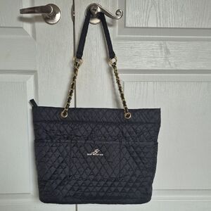 Baby Couture  Black Quilted Tote with Gold Chain